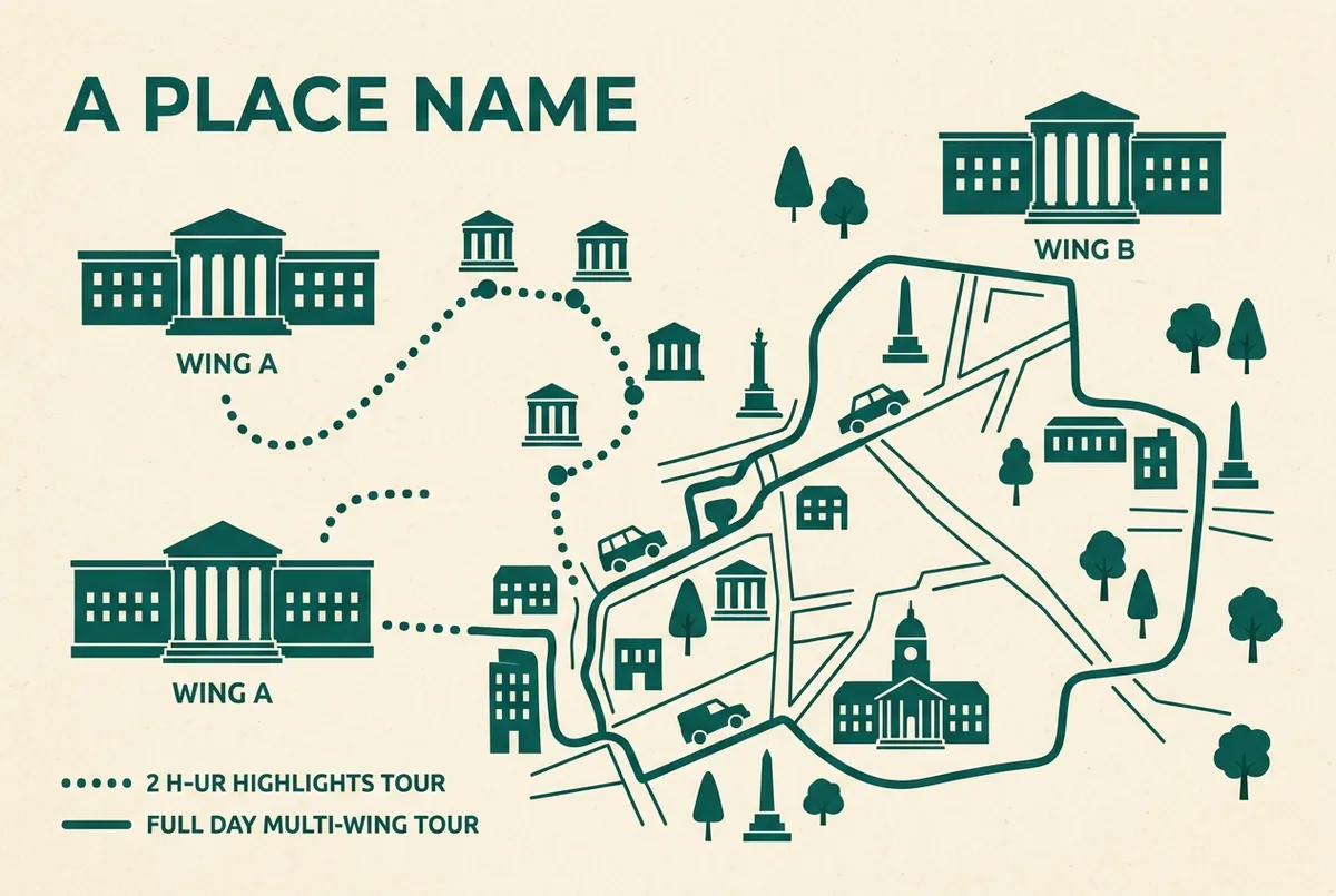 illustrated map of Paris highlights for Louvre Müzesi Ne Kadar Sürede Gezilir, louvre müzesi ne kadar sürede gezilir