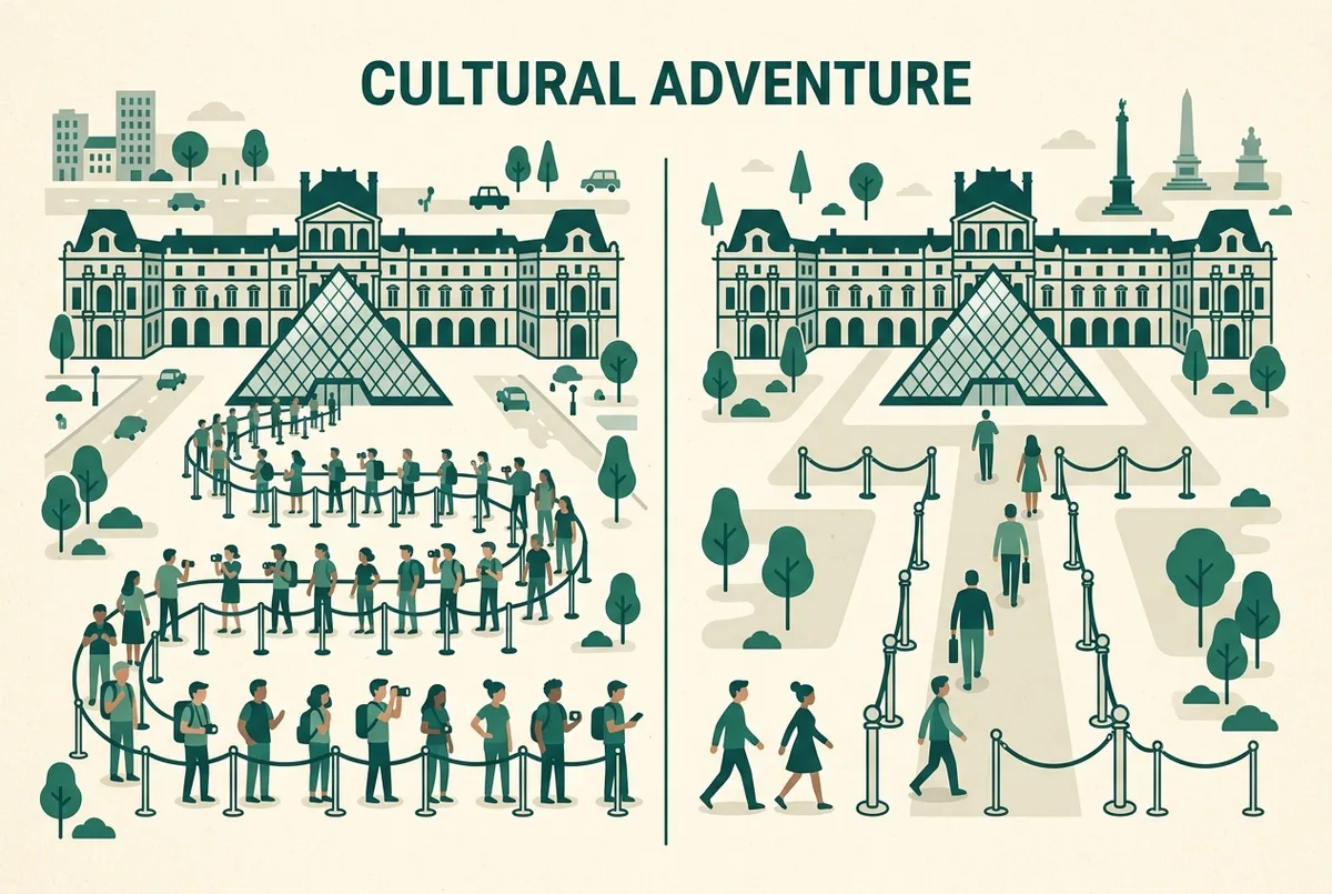illustrated map of Paris highlights for Entradas al Louvre Sin Colas (Louvre Skip the Line Tickets): Qué Incluyen Realmente, entradas louvre sin colas