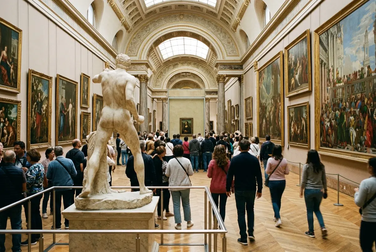 Reisender fotografiert begeistert die beleuchtete Glaspyramide als Teil seiner louvre top 10 Liste, Abendlicht, historische Palastfassade im Hintergrund