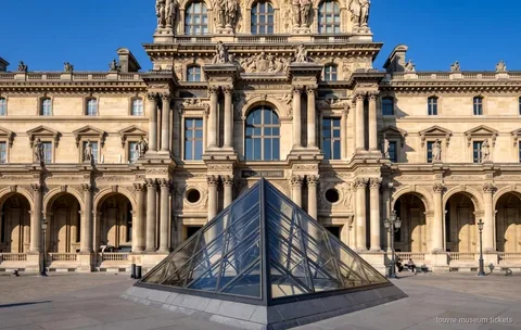 Visitante a usar um audioguia num bilhete autoguiado de entrada reservada ao Museu do Louvre