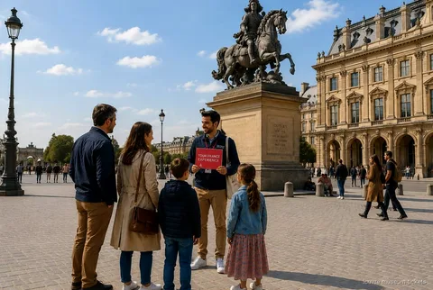 Familia con niños en un tour guiado privado por el Museo del Louvre con entrada reservada